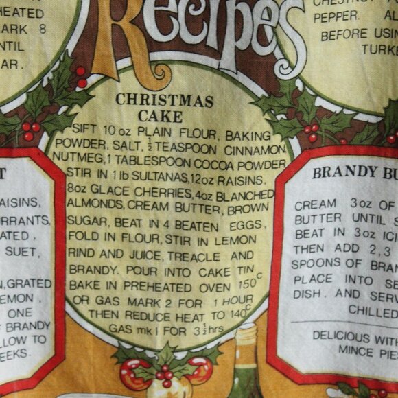 Vintage Holiday Towel, Vista Christmas Recipes Cotton Tea Towel, Made in Britain - Picture 5 of 15